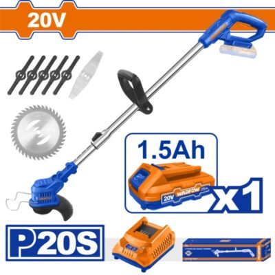 WADFOW WGTP511  20V 1 Batt حشاشة يدوية على البطارية Cordless Grass Trimmer Weeder Lawn Mower