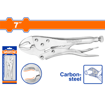 WADFOW WLP1107  7"  بانسة لقط Carbon Steel Curved Jaw Locking Plier