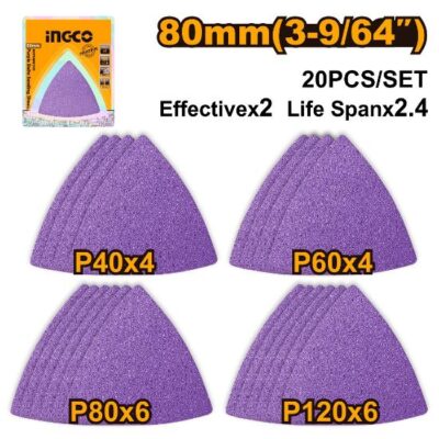 20Pcs P(40-60-80-120)CMLI2001-MF3008 ورق خف حفافة مثلث