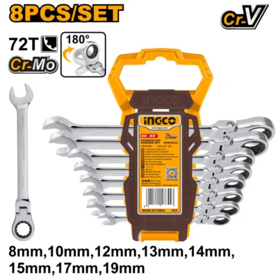 8pcs 8 - 19 mm طقم شق مسنن طقطاق بيطوي