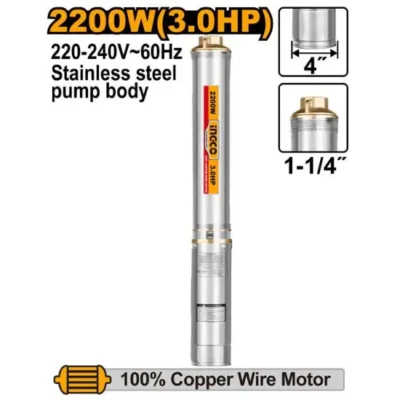 INGCO DWP22001 3.0HP 2200W 1-1/4"مضخة مياه ابار غاطسة ستانلس Deep Well Pump