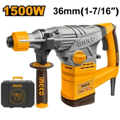 INGCO RH15008 1500W 36MM ANTI-VIB SDS PLUS كومبرسور برم وتكسير Industrial Heavy Duty Rotary Hammer Drill