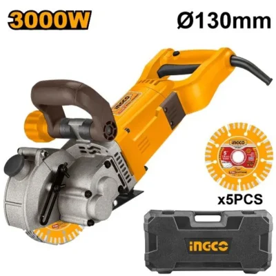 INGCO WLC30001 3000W 130mm صاروخ قص حيطان خمس ديسكات Industrial Wall Chaser