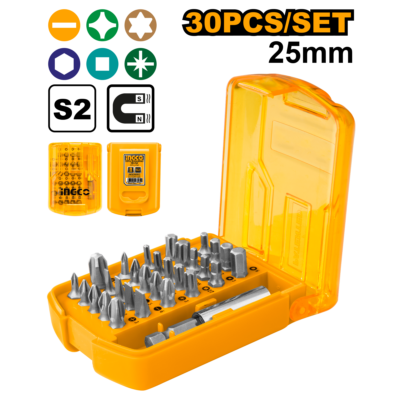 INGCO AKSD08301 30 pcs طقم راس مفك Screwdriver Bits Set