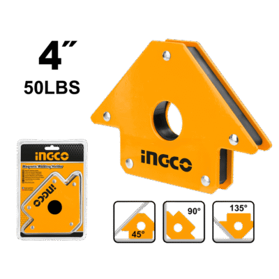 INGCO AMWH50041 4" 50LBS زاوية جمع مغنطيس للحديد مثلثة Multi-Angle Magnetic Welding Holder