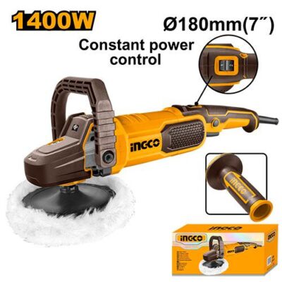 INGCO AP140028 1400W 180MM صاروخ بولش سرعات مع حماية بلاستك Electric Polisher Variable Speeds