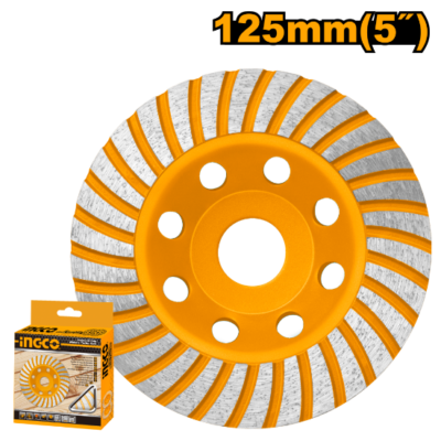 INGCO CGW011251 125x22.2mm Blade width:20mm براشة باطون Diamond Cup Wheels Disc