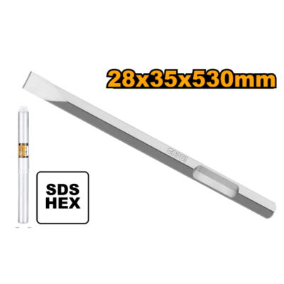 INGCO DBC0425302 28X35X530mm HEX (PDB22001)ازميل كمبرسور Hex Flat Chisel