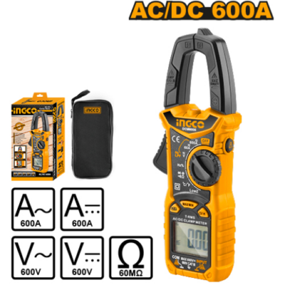 INGCO DCM6005 600A AC/DC 6000C-1- كلامبميتر ديجيتال صناعية Digital Clamp Meter Multimeter Multi Tester