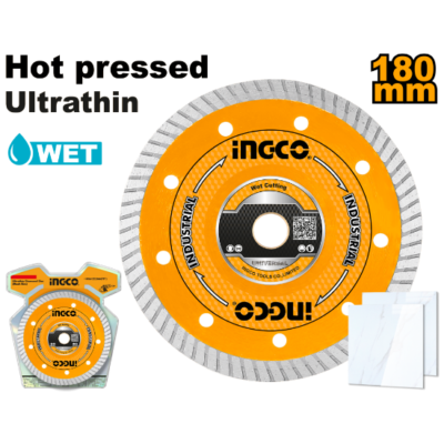 INGCO DMD031801HT 180mm (bw 8mm) Turbo W ديسك الماس Industrial Ultrathin Diamond Disc Wet