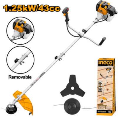 INGCO GBC5434421 1.25KW 2HP 42.7cc حشاشة كتف على البنزين خيط وفراش Gasoline Grass Trimmer