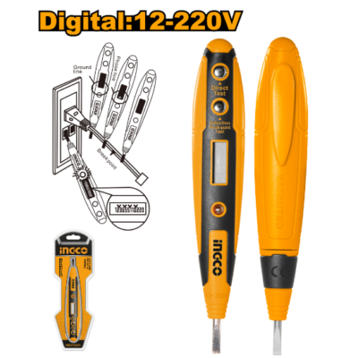 INGCO HSDT2201 AC100-500V/12-220V مفك تاست ديجيتال DIGITAL DISPLAY TEST PENCIL