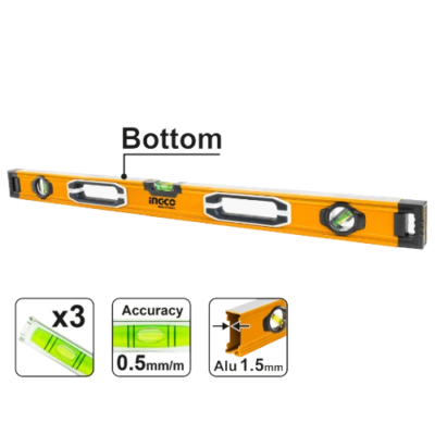 INGCO HSL08 زيبق المنيوم صناعي Spirit Level Bar