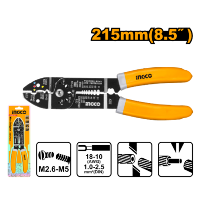 INGCO HWSP851 215mm(8-1/2") بانسة كوسات وتظليت Industrial Multi-Function Wire Stripper Pliers
