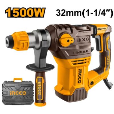 INGCO RH150028 1500W 32mm Anti-vib SDS Plus كومبرسور برم وتكسير Industrial Heavy Duty Rotary Hammer Drill
