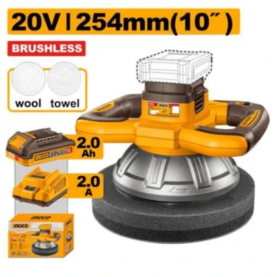INGCO COPLI2025481 20V 1BATT+CHAR 254MM B BL مكنة بوليش عل البطارية Cordless polisher