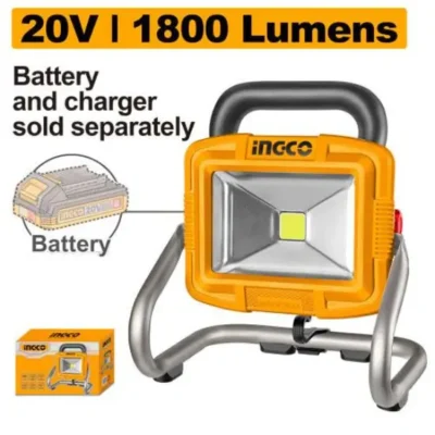 INGCO CWLI2025 20V 20W بروجكتير مع قاعدة متحركة فدار Cordless Work Lamp (Bare Tool)