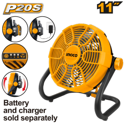 20V 11' 0-360°' مروحة بطاريية مع قاعدة متحركة