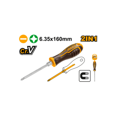 2in1 (6.35x160)mm مفك براغي مسكة كوتشوك قلاب