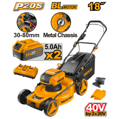 40V 60L 2Batt+Char BL 18" مكنة قص غازون على البطارية