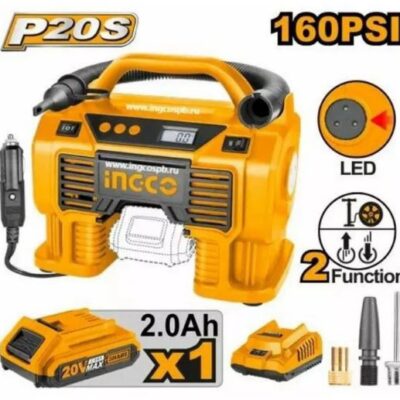 20V 1Batt 2A+Char V160PSI/11BAR منفخ مع شاشة تحكم