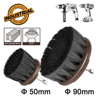 2Pcs hard bristle طقم فراشي تنظيف اسود