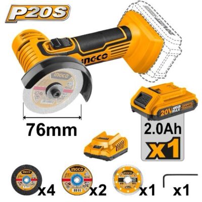 20V 1Batt 2A+Char+7Disc mini صاروخ جنب