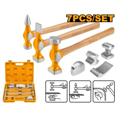 7Pcs طقم مطارق وسنابك لحدادة السيارات