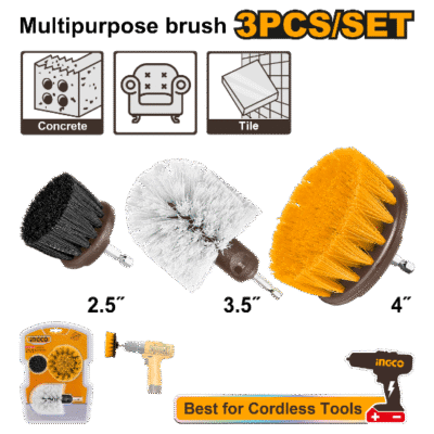 3Pcs طقم فراشي تنظيف مشكل للمقدح