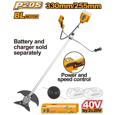 40V 3Pcs Acc. 330mm / 255mm حشاشة على البطارية