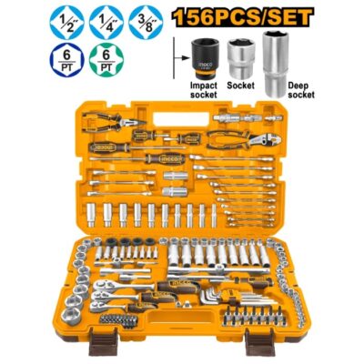 156Pcs طقم عدة مكانيك علبة بلاستك