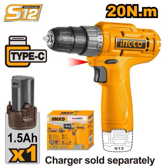 12V 1Batt 1.5Ah type-C 20N.m مقدح بطارية