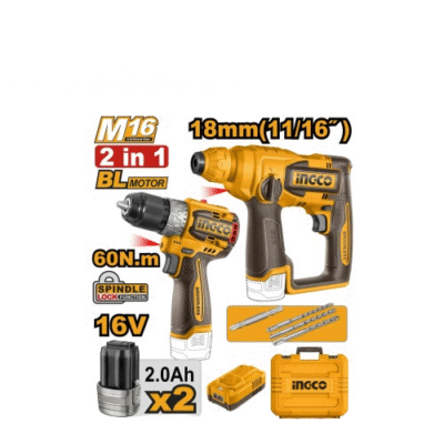 16V 2Batt 2Ah + Char + Box BL SDS مقدح + مقدح