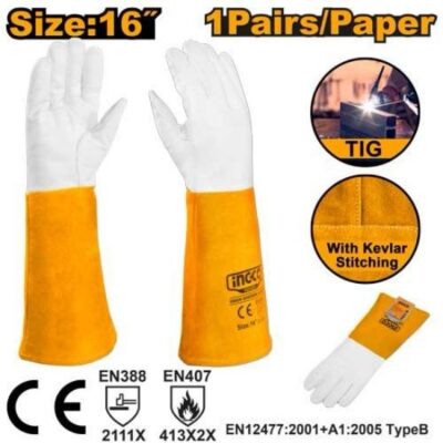 16" كفوف لحام من جلد الماعز وجلد الثور