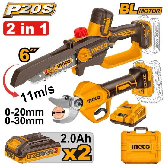 20V 2Batt 2Ah+ Char+Box 30mm مجموعة منشار "6 + قص شحالة