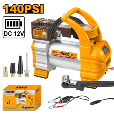INGCO AAC1408 12V 140PSI منفخ دواليب Auto Air Compressor Pump Car Tire Inflator
