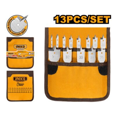 INGCO AKD41301 13 PCS طقم ريش خشب مسطحة Flat Wood Drill Bits Set