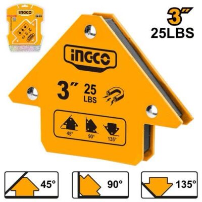 INGCO AMWH25031 3" 25LBS زاوية جمع مغنطيس للحديد مثلثة Magnetic welding holder
