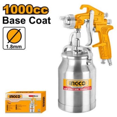 INGCO ASG3102 1.8MMM 1000CC فرد رش بويا صناعي بسكر Air Spray Paint Gun for Base Coat