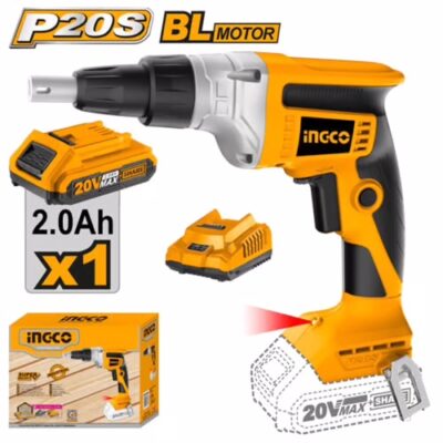 INGCO CDSLI204200 20V 1BATT+CHAR BL مقدح وز للجفصين بطارية Cordless Drywall Screwdriver