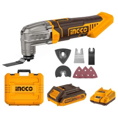 INGCO CMLI20228 20V 1BATT 2AH+CHAR+BOX+10PCS MULTI FUNCTION آلة متعدد الاتعمالات Cordless multi-tool