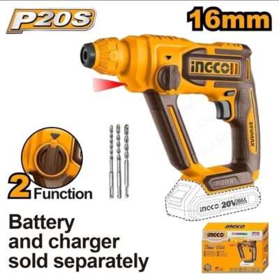 INGCO CRHLI20168 20V 16MM برم بطارية SDS مقدح Cordless Rotary Hammer