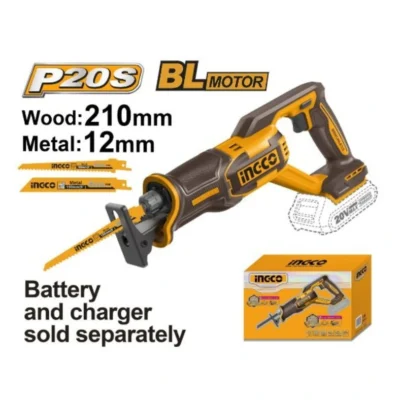 INGCO CRSLI2108 20V METAL:12MM - WOOD:210MM BL منشار ترددي بطارية Reciprocating Saw