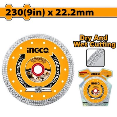 INGCO DMD082301HT 230MM (BW 10MM) TURBO ديسك الماس Wet and Dry Ultrathin Diamond Disc (mesh rim)