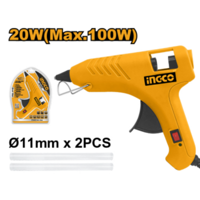 INGCO GG6008 100W (2PCS GLUE STICKS)+فرد شمع صناعي Glue Gun