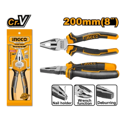 INGCO HCP28208 8" 200MM CR-V بانسة بولاد صناعية Combination pliers