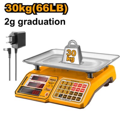 INGCO HESA3303 30KG ميزان تسعير ديجيتال Rechargeable Electronic Digital Weighing Scale