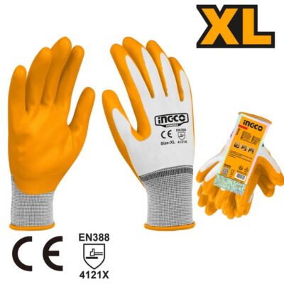 INGCO HGNG04 XL NITRILE كفوف ملبس كوتشوك Nitrile Oil Resistant Rubber Safety Gloves