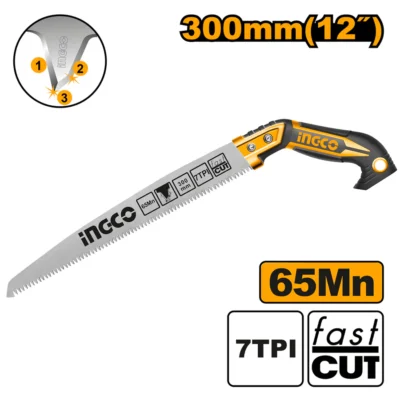 INGCO HPS3008 12" TAIWAN SK5 منشار تشحيل شجر ساموراي Straight Pruning Saw