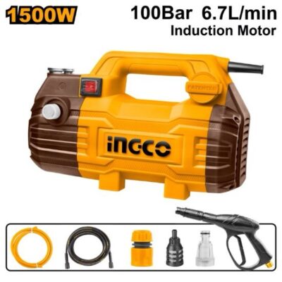 INGCO HPWR15028 1500W 100BAR 6L/MIN مكنة غسيل High Pressure Washer Induction Motor